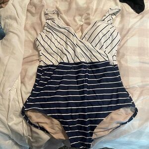 Kona Sol Cream and Navy Swimsuit